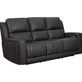 Pierce Zero Gravity Power Recline Sofa w/ Power Head Rest, Lumbar & Table in Dark Gray Leather